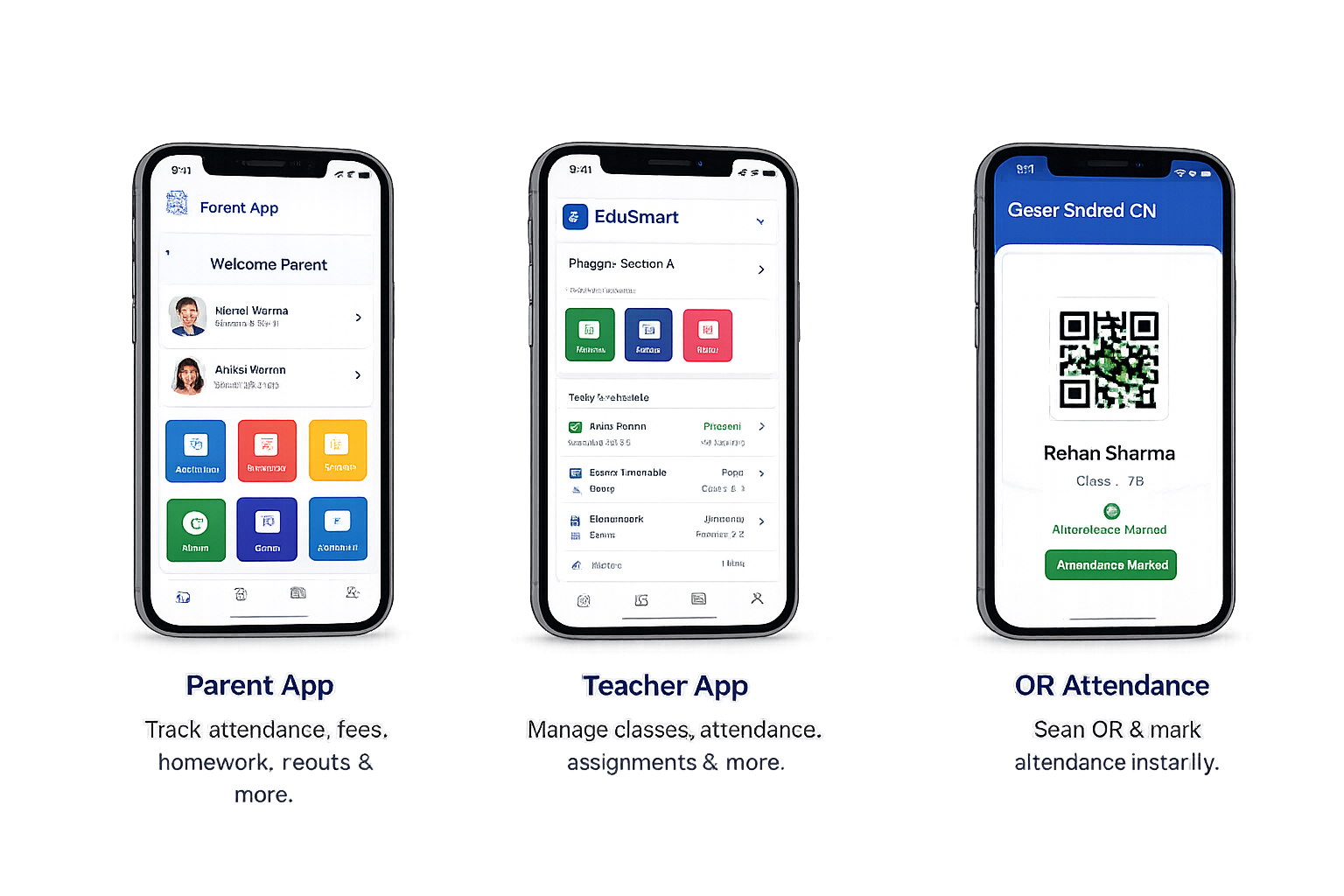 EduCare Prime Parent App, Teacher App and QR Attendance mobile apps